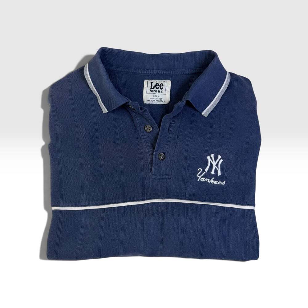 Vintage 90s Lee Sport NY Yankees Embroidered Cotton Polo Shirt Men’s M
